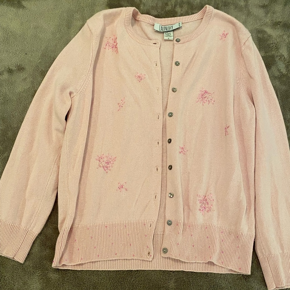 Laundry Beaded Cardigan, Size Small